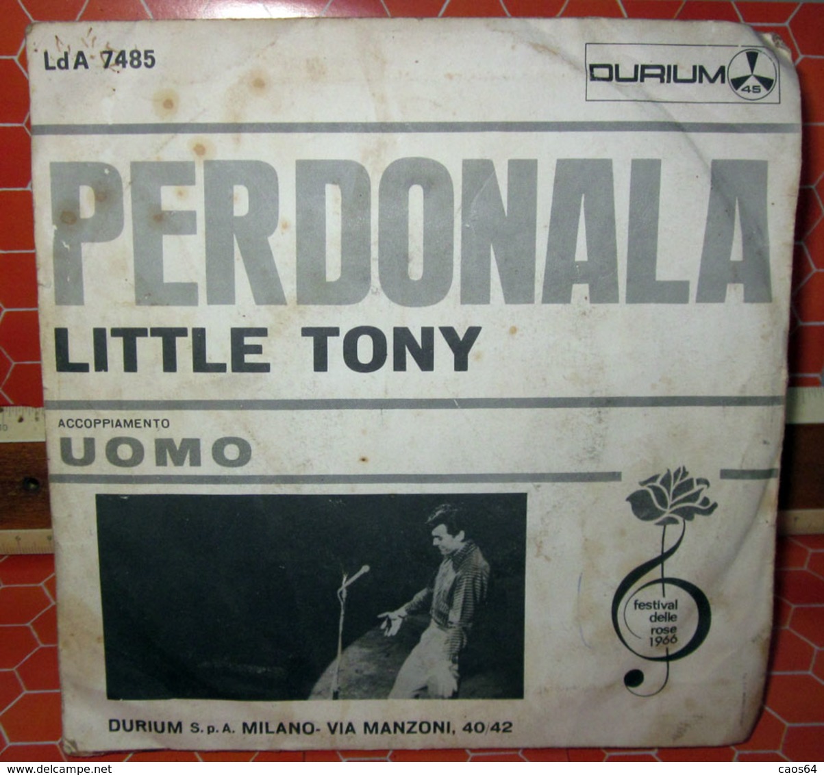 LITTLE TONY PERDONALA  COVER NO VINYL 45 GIRI - 7" - Accessori & Bustine