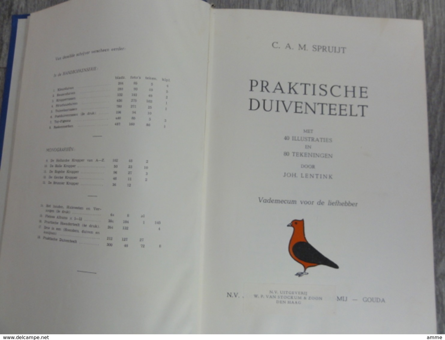 Praktische Duiventeelt   *  C.A.M. Spruijt - Vademecum Voor De Liefhebber  (duivensport - Duiven - Duif - Colombophilie) - Antique