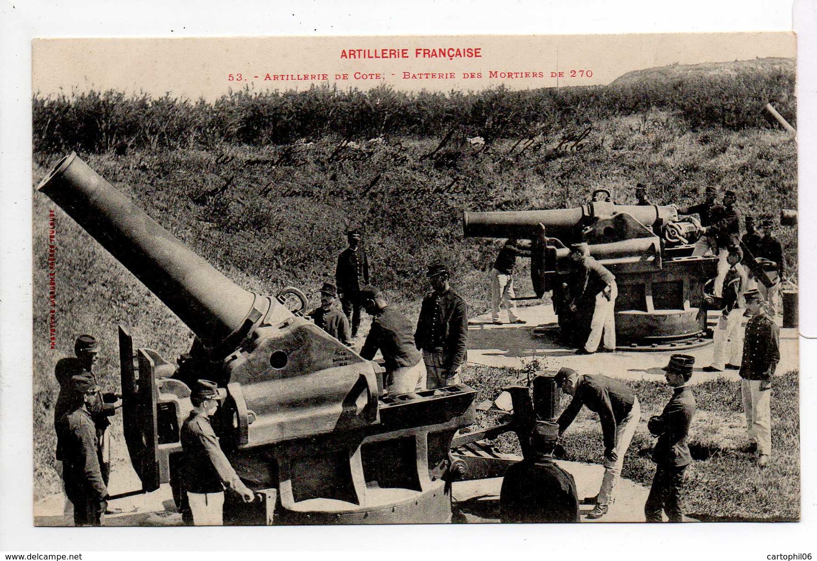 - CPA MILITAIRES - ARTILLERIE FRANCAISE - Artillerie De Cote - Batterie Des Mortiers De 270 (belle Animation) - - Matériel