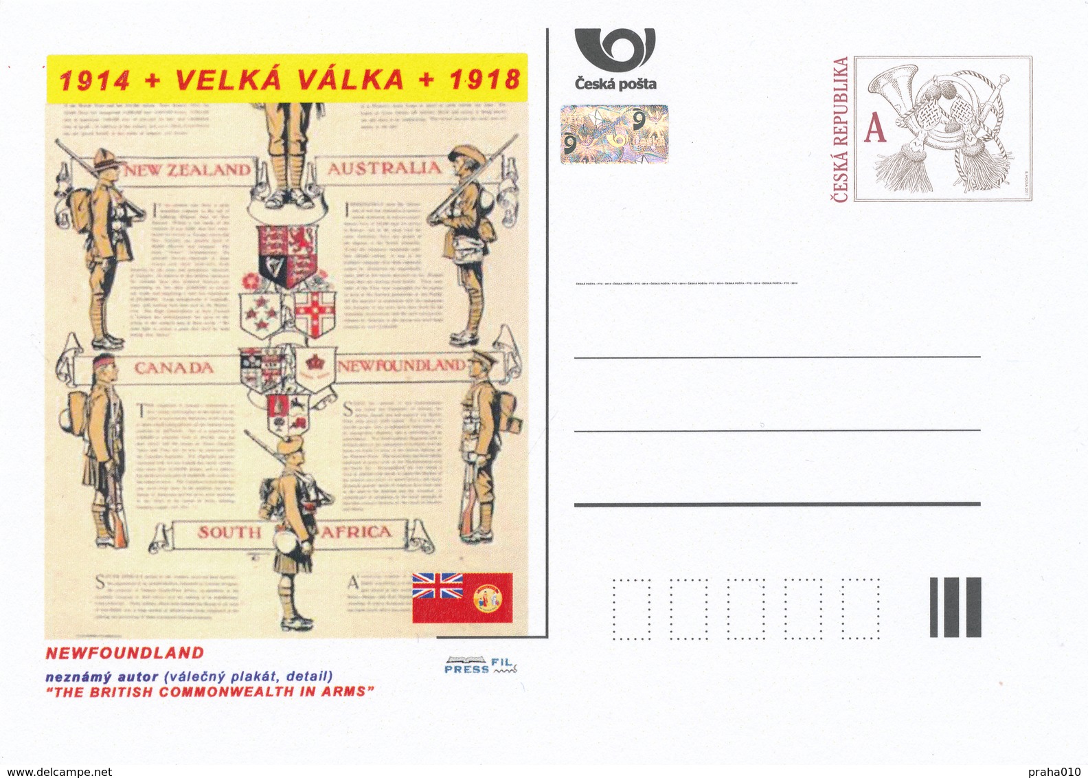 Rep. Ceca / Cart. Postali (Pre2015/46) Grande Guerra 19 Terranova: "IL COMMONWEALTH BRITANNICO IN BRACCIA" Poster - Cartoline Postali