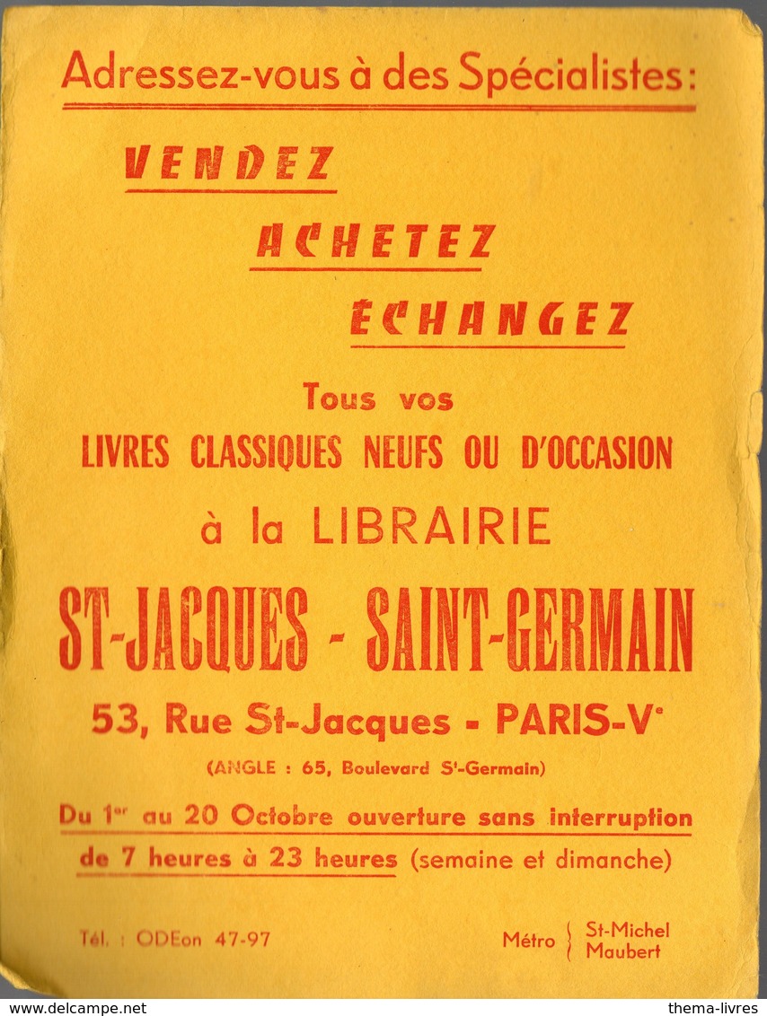 Paris Rue Saint Jacques : Buvard Double LIBRAIRIE ST JACQUES ST GERMAIN (lettrage Rouge) (PPP9401) - Papeterie