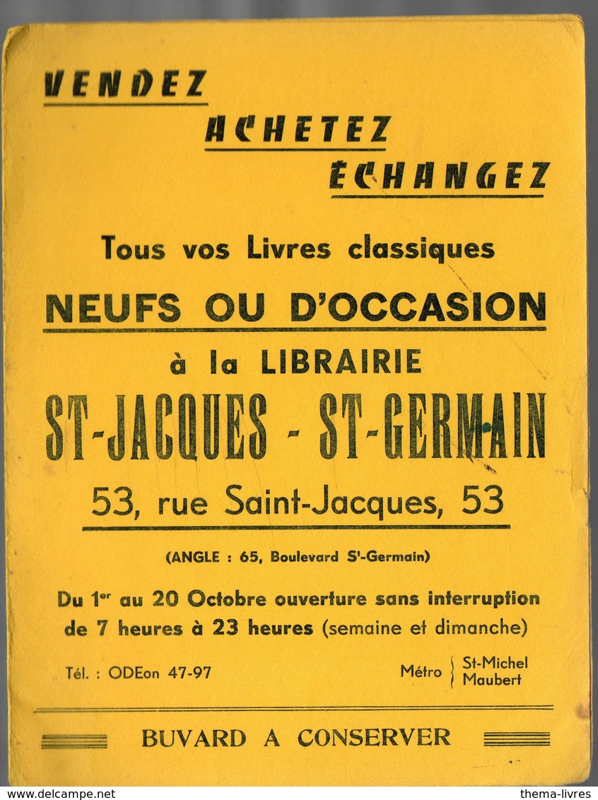 Paris Rue Saint Jacques : Buvard Double LIBRAIRIE ST JACQUES ST GERMAIN (lettrage Noir) (PPP9402) - Papeterie