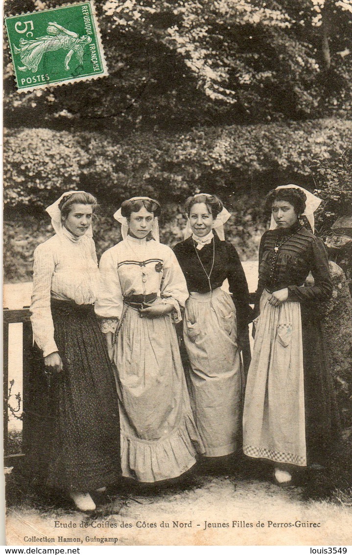 Perros -  Guirec -   étude  De  Coiffes  Des  Côtes  Du  Nord -   Jeunes  Filles. - Perros-Guirec