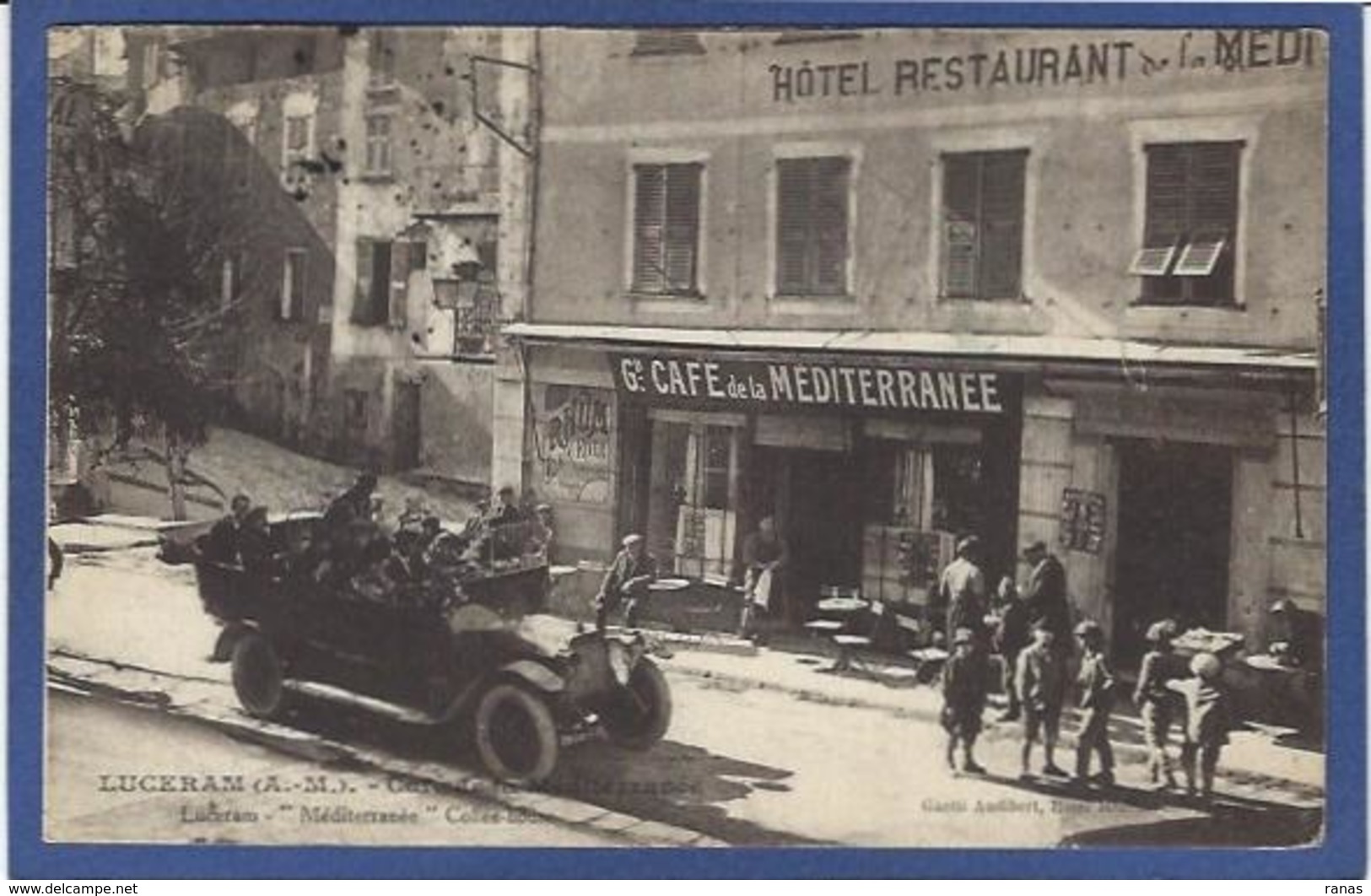 CPA Alpes Maritimes 06 Lucéram Circulé Commerce Shop Voiture Automobile - Lucéram