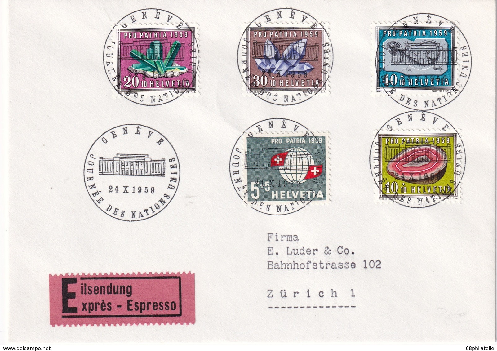 SUISSE 1959 LETTRE EXPRES DE GENEVE - Lettres & Documents