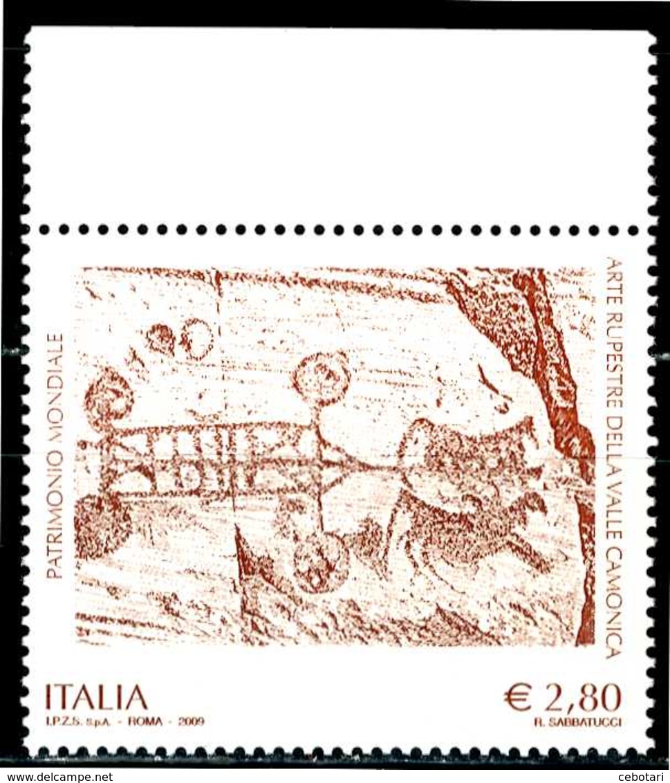 ITALIA / ITALIA 2009** - UNESCO - Valle Camonica - 1 Val. MNH (Alto Valore) Come Da Scansione. - UNESCO