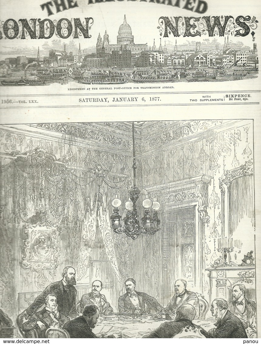 THE ILLUSTRATED LONDON NEWS N.1956 JANUARY 6, 1877. ENGRAVINGS CONSTANTINOPLE TURKEY SOUTH CAROLINA BROOKLYN - Other & Unclassified