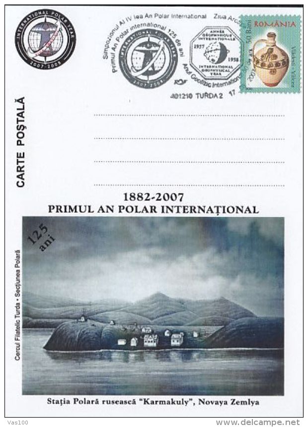 INTERNATIONAL POLAR YEAR, KARMAKULY ARCTIC STATION, SPECIAL POSTCARD, 2007, ROMANIA - International Polar Year