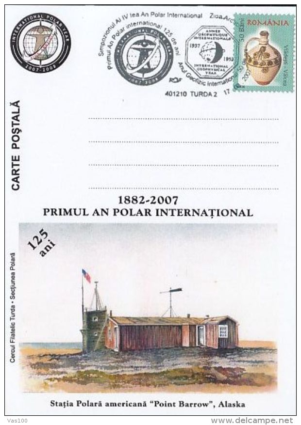 INTERNATIONAL POLAR YEAR, POINT BARROW ARCTIC STATION, SPECIAL POSTCARD, 2007, ROMANIA - Internationales Polarjahr