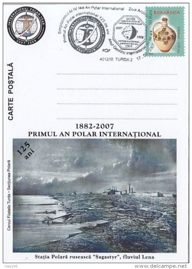 INTERNATIONAL POLAR YEAR, SAGASTYR ARCTIC STATION, SPECIAL POSTCARD, 2007, ROMANIA - International Polar Year