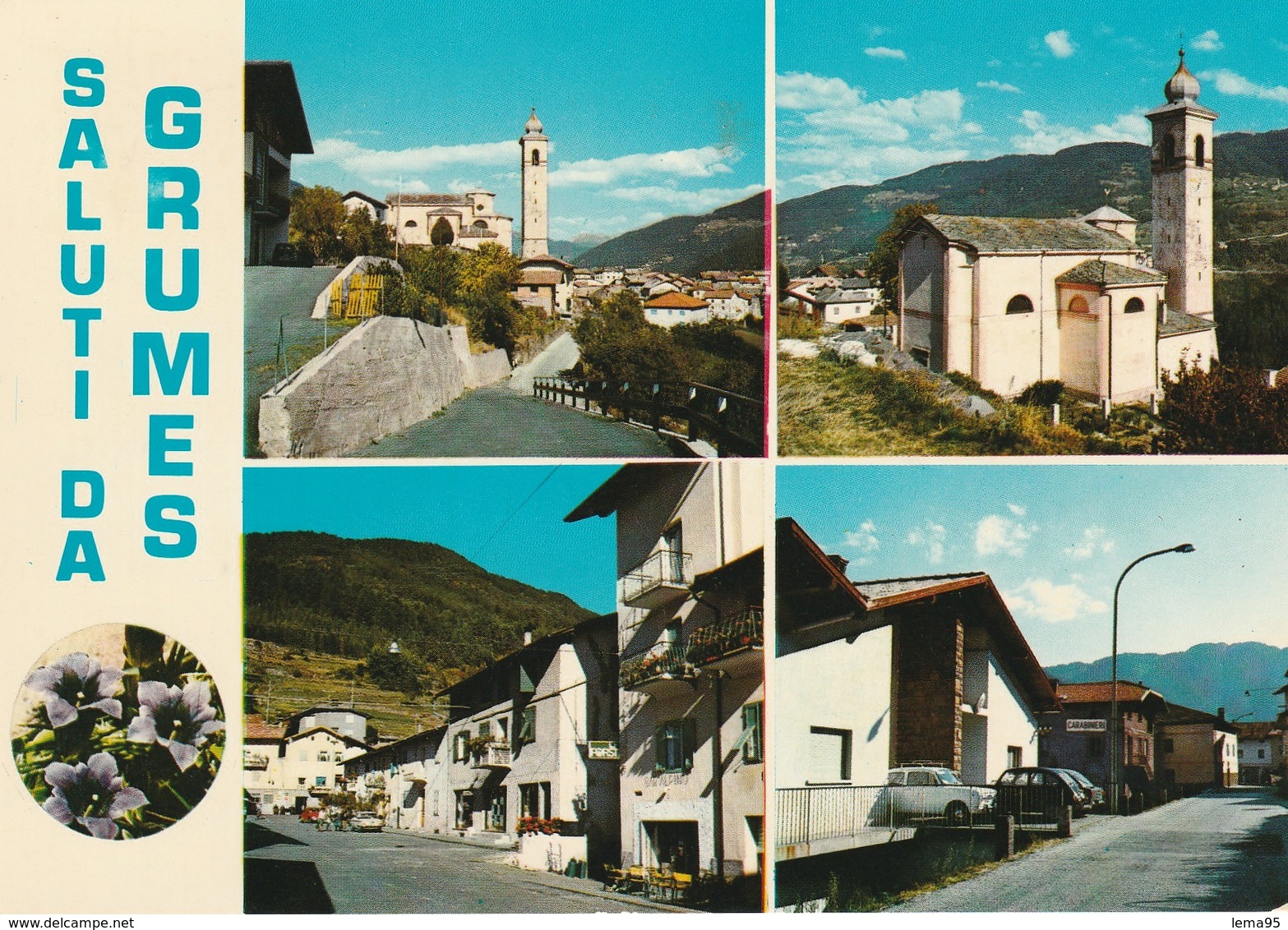 VAL DI CEMBRA SALUTI DA GRUMES VEDUTINE,VIAGGIATA ANNO 1974 - Trento