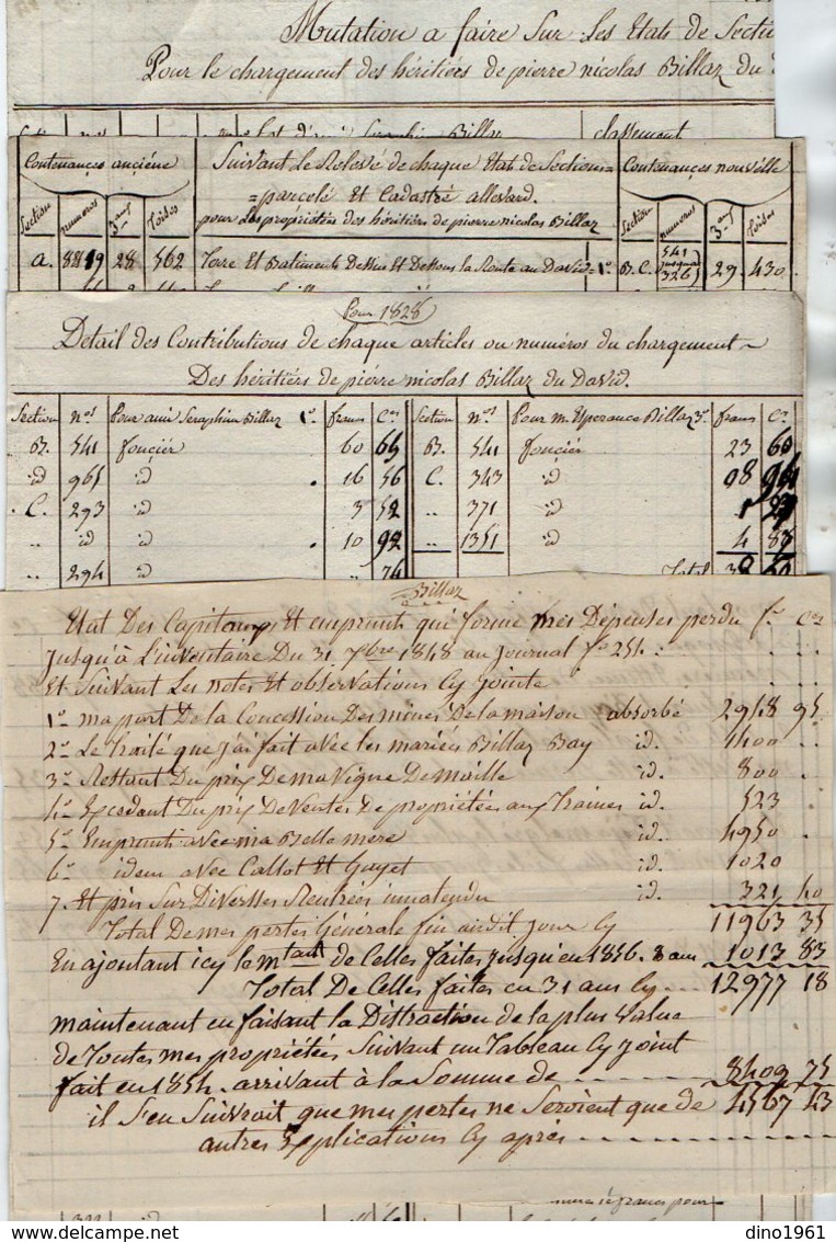 VP13.002 - 1828 - 4 Documents Concernant Le Sr BILLAZ à ALLEVARD - Manuscripts