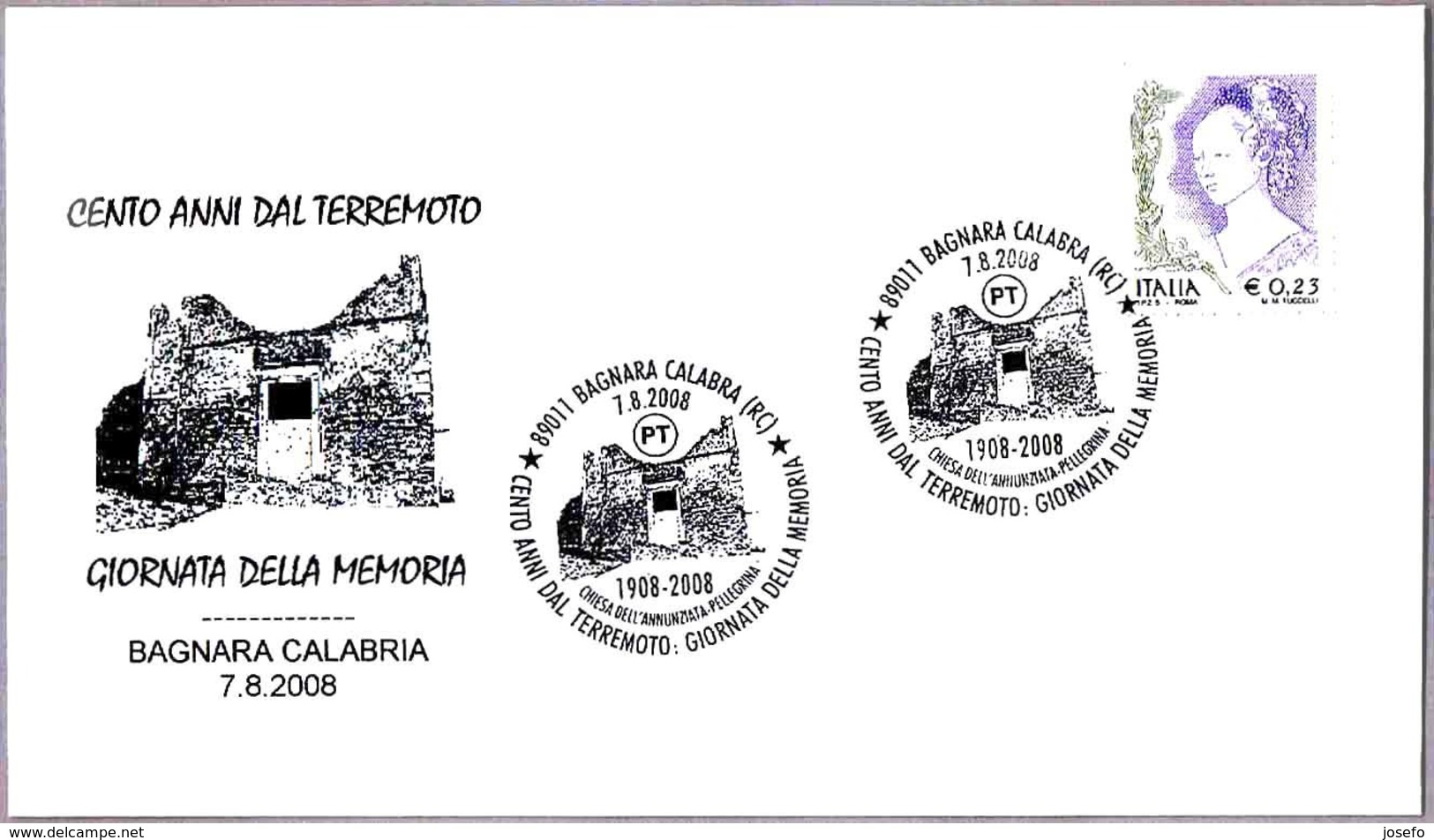 100 AÑOS DEL TERREMOTO - 100 Years Of Earthquake. Bagnara Calabra, Reggio Calabria, 2008 - Otros & Sin Clasificación