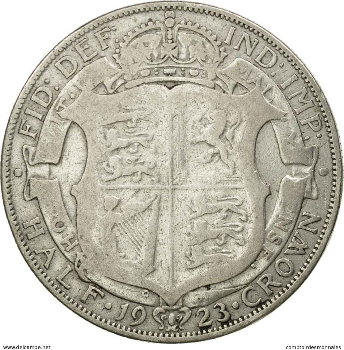 Monnaie, Grande-Bretagne, George V, 1/2 Crown, 1923, TB+, Argent, KM:818.2 - K. 1/2 Crown