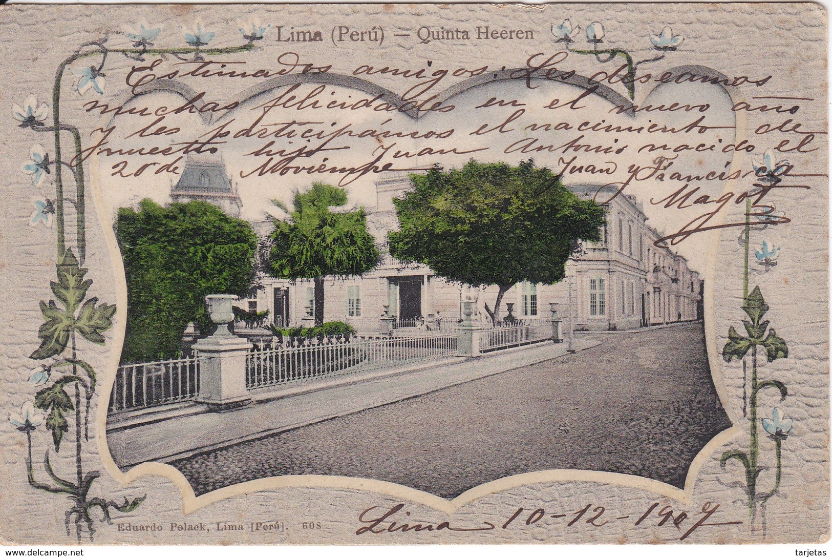 POSTAL DE LIMA DE LA CALLE QUINTA HEEREN DEL AÑO 1907 (PERU) - Perú