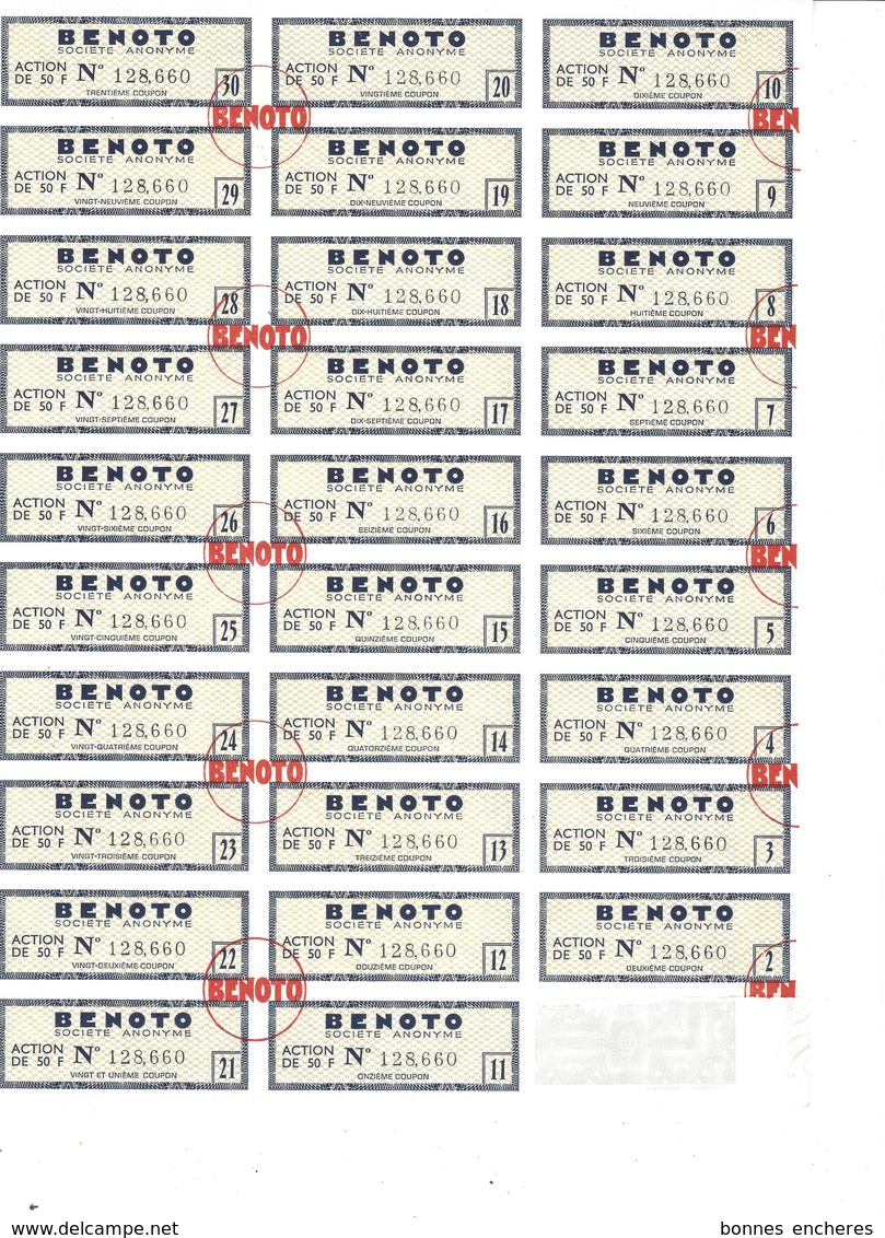 MAIS QU'EST DONC DEVENUE BENOTO TRAVAUX PUBLICS IMPLANTEE  A BETHUNE  EN  1959 ?? ACTION  50 FRS VOIR SCANS - Industrie