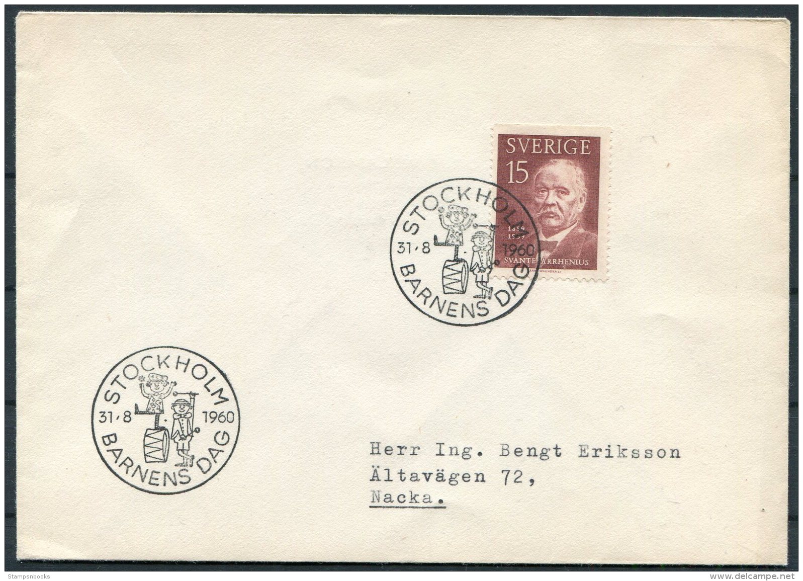 1960 Sweden Stockholm Barnens Dag Clown Cover. - Covers & Documents