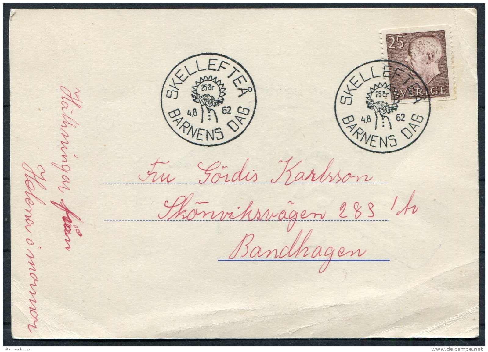 1962 Sweden Skelleftea Barnens Dag Postcard - Covers & Documents
