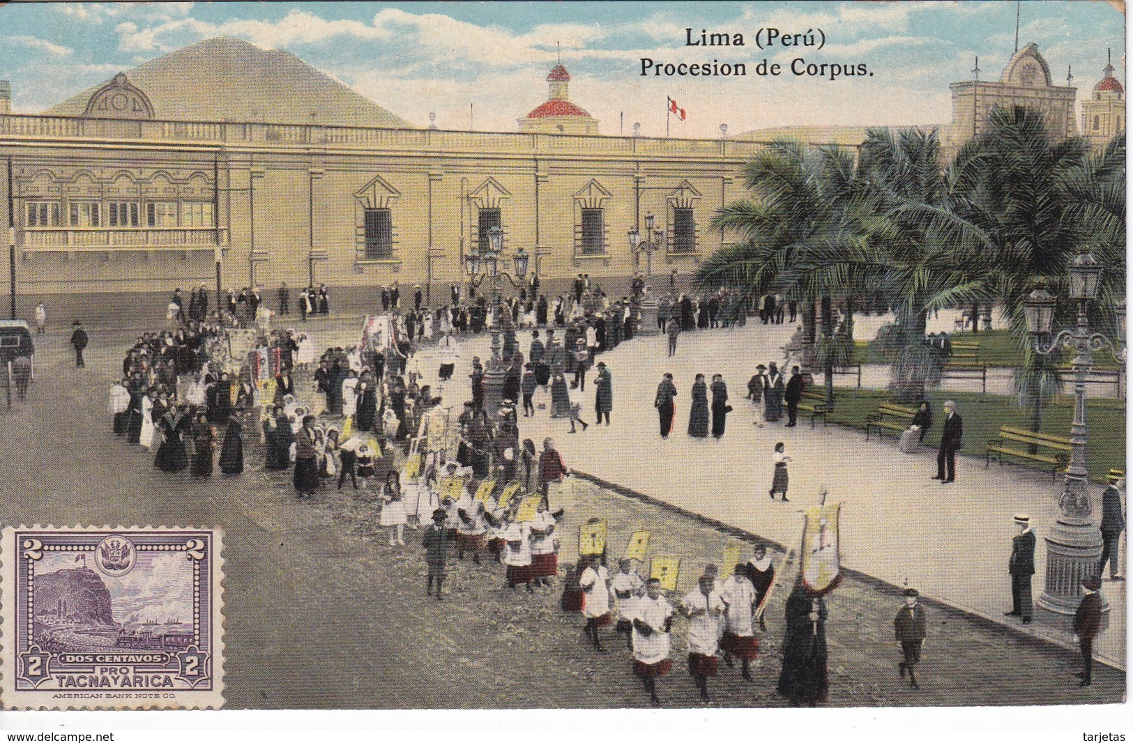 POSTAL DE LIMA DE LA PROCESION DE CORPUS  (PERU) (A.F. OECHSLE) - Perú