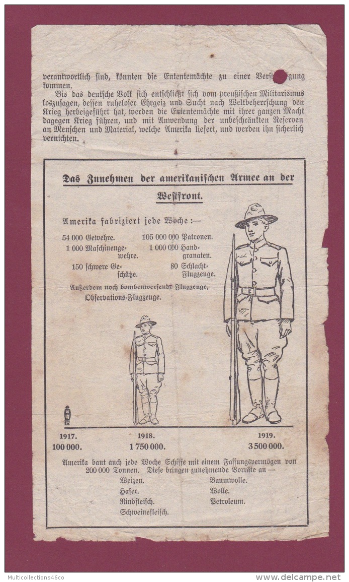 270918 MILITARIA GUERRE 1914 18 - Tract Allemand Envoyé Par Ballon DIE BULGAREN AUF DER .. DEMORALIZATION UBERALL - 1914-18