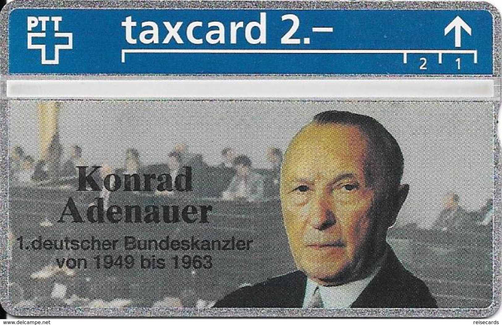 PTT: K-93/91B 312L Konrad Adenauer, 1. Deutscher Bundeskanzler.  1. Auflage Mint - Schweiz