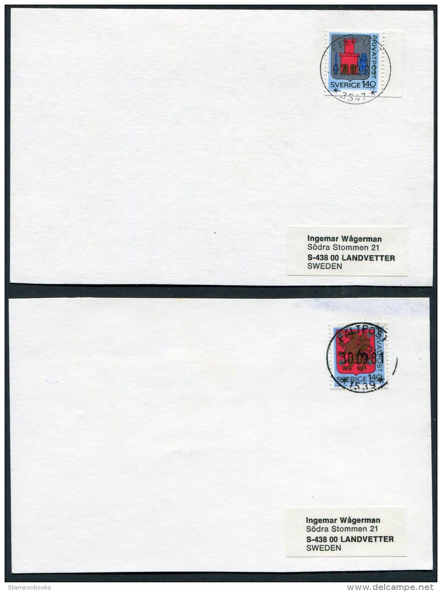 Sweden X 2 Fieldpost Faltpost 3547 1539 Postcards. Rebate Crests - Military