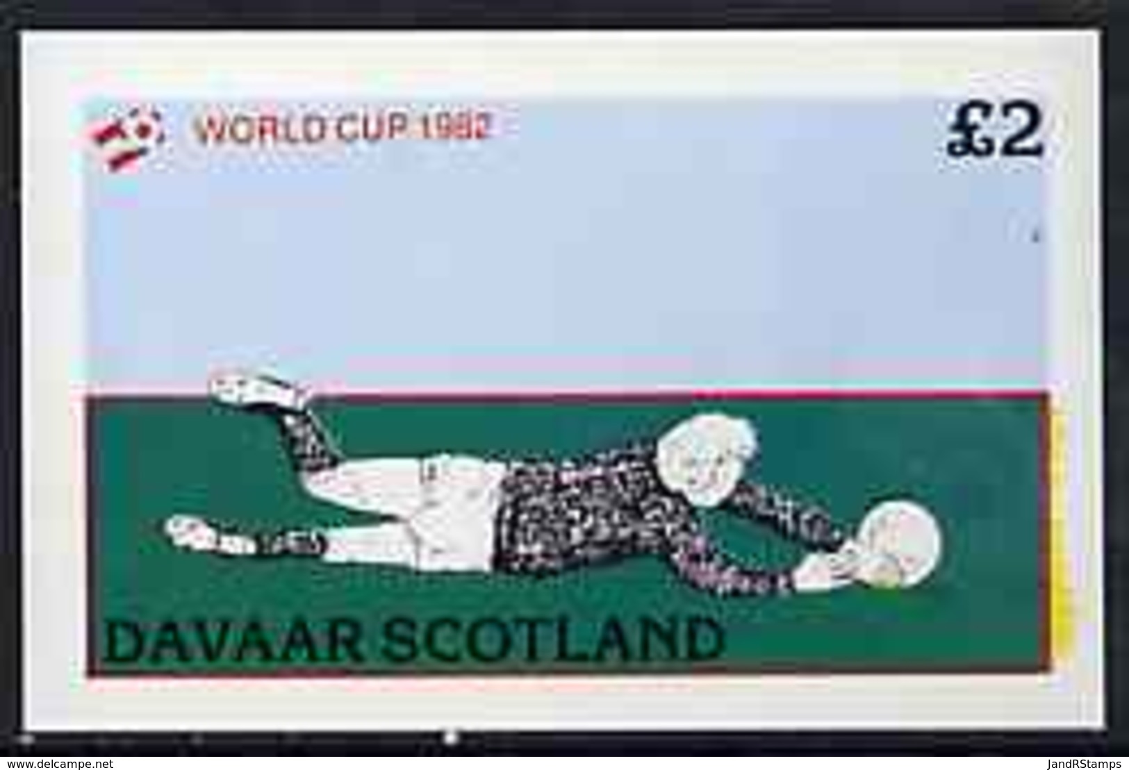 Davaar Island 1982 Football World Cup Imperf Deluxe Sheet ( �2 Value) U/m SPORT - Emisiones Locales