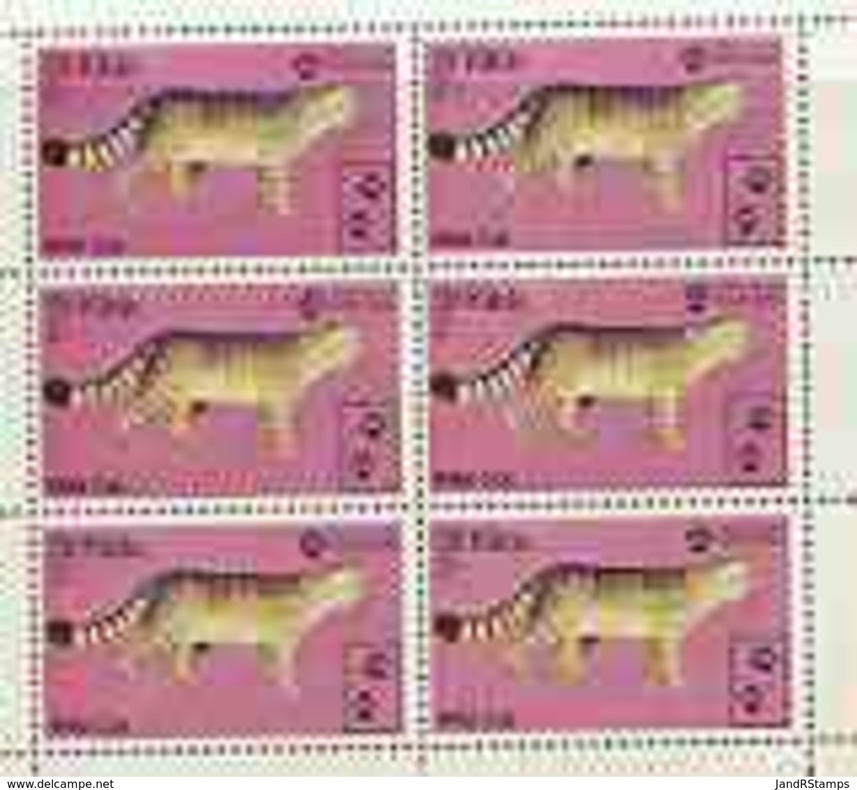 St Kilda 1970 Wild Cat 2s Complete Perf Sheetlet Of 6 (from Wildlife Set) U/m ANIMALS - Local Issues