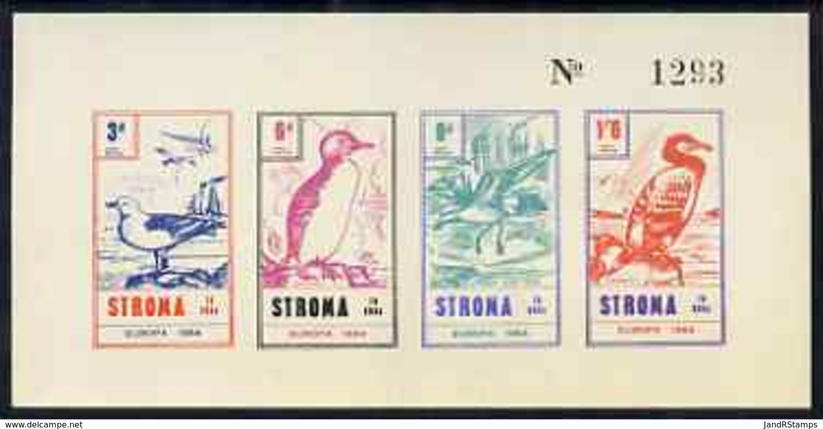 Stroma 1964 Europa (Birds) GULL CORMORANT PETREL GUILLEMOT On Buff Paper U/m - Local Issues