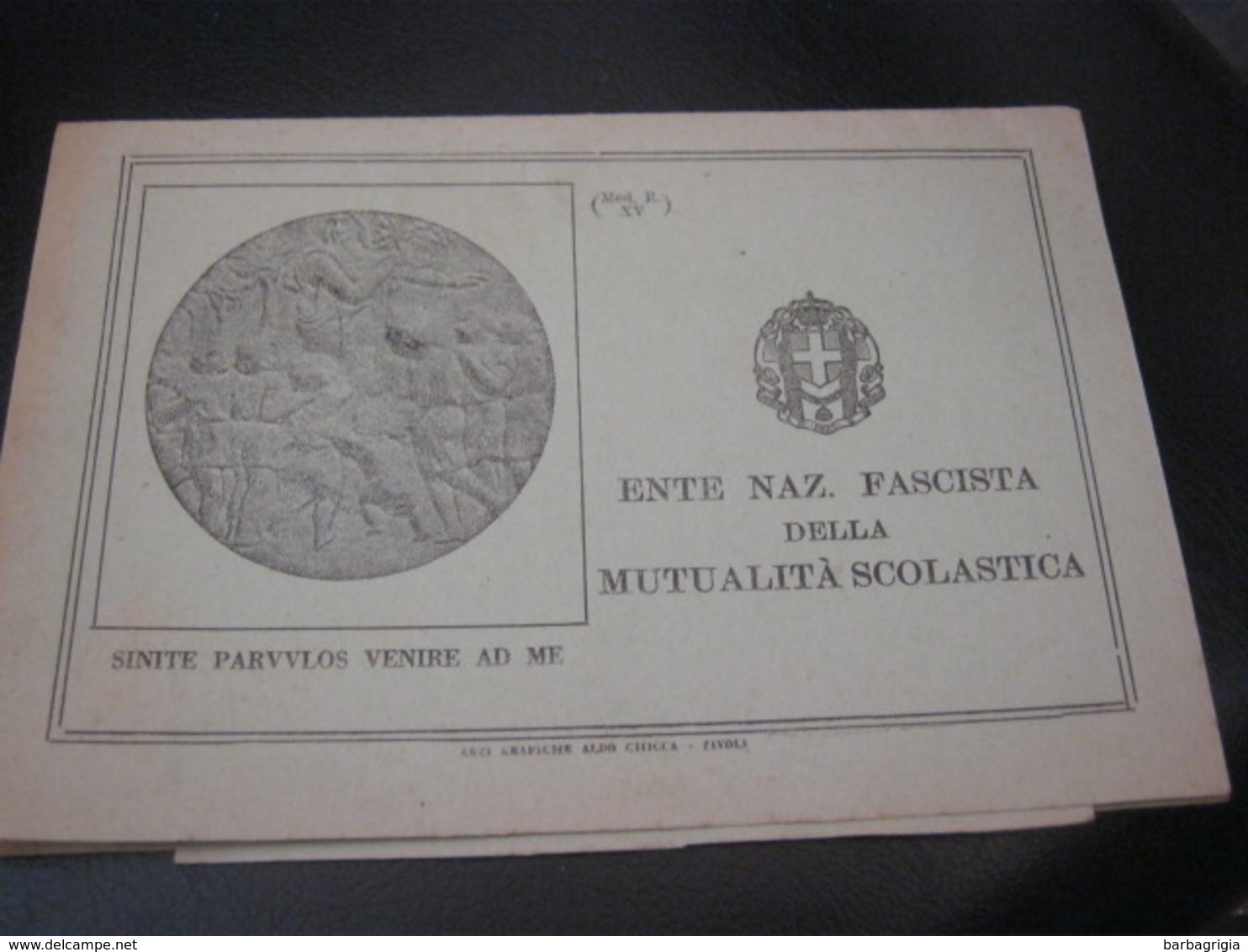 BIGLIETTO "ENTE NAZIONALE FASCISTA DELLA MUTUALITA' SCOLASTICA" - Documenti Storici