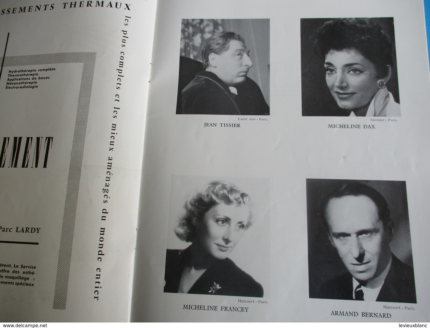 Théâtre des Fleurs/Grand Casino de VICHY/Saison artistique/R Lamoureux,B Brunoy,M Sologne,J Poiret, etc/ 1957    PROG178