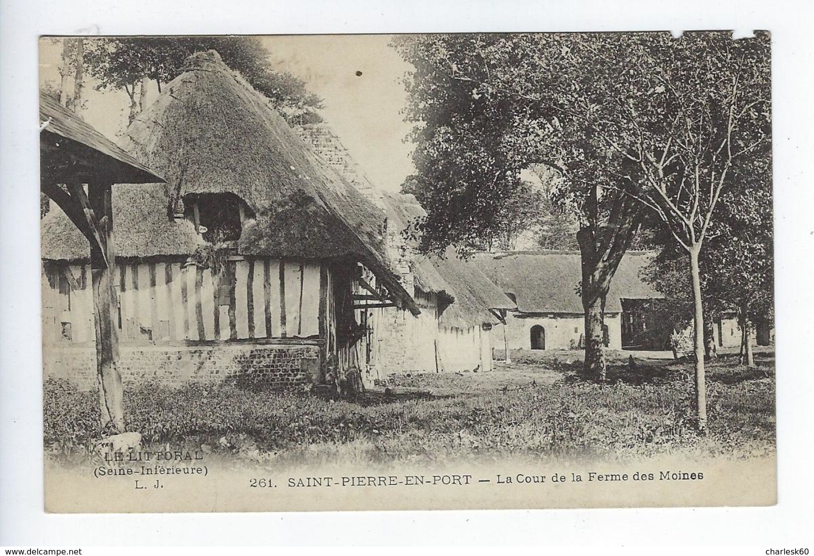 CPA Carte Photo Environs De Fécamp Saint Pierre En Port La Cour De La Ferme Des Moines 261 - Fécamp