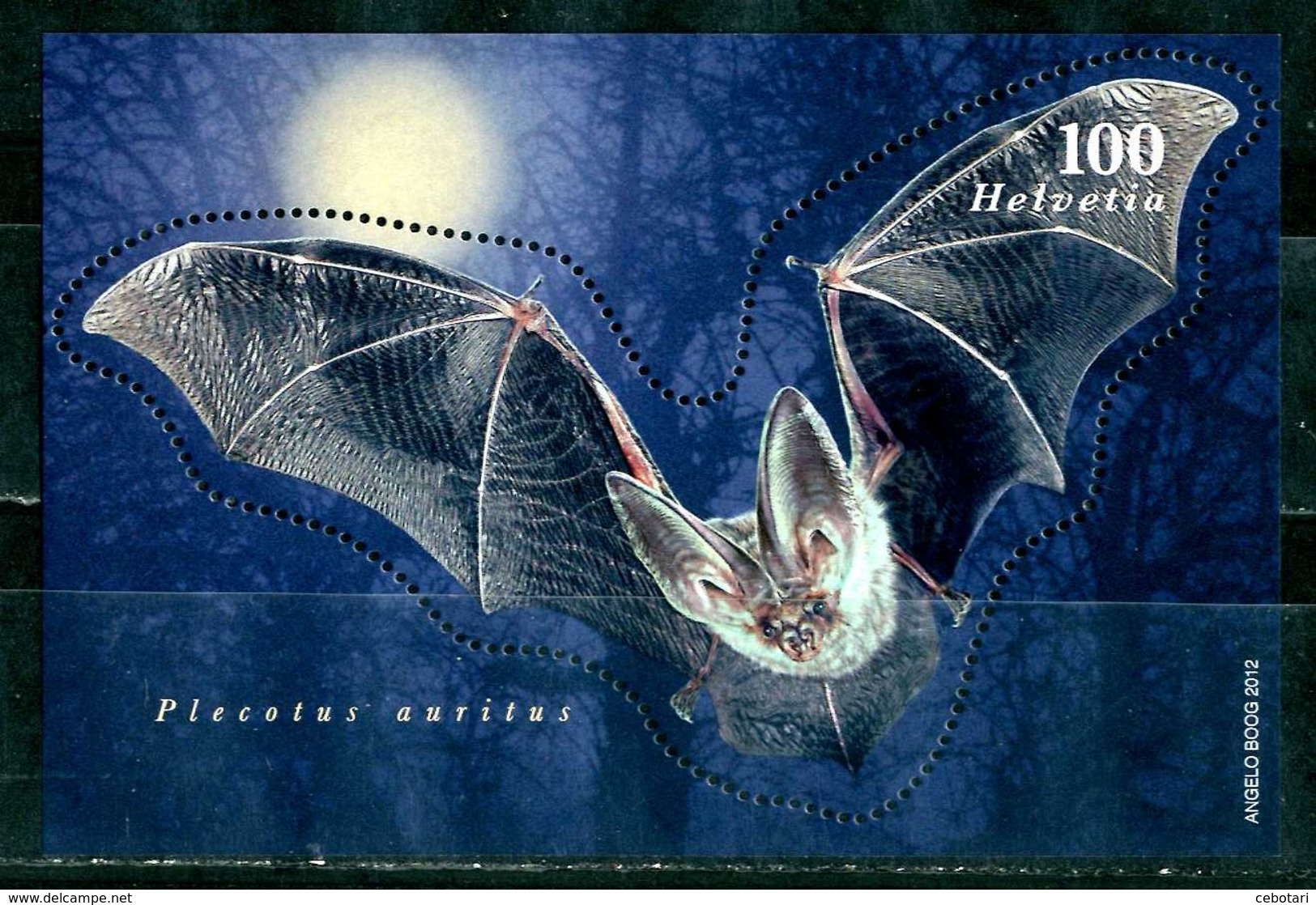 SVIZZERA / HELVETIA 2012** - Pipistrello Orecchione Comune - Block  MNH ,come Da Scansione. - Chauve-souris