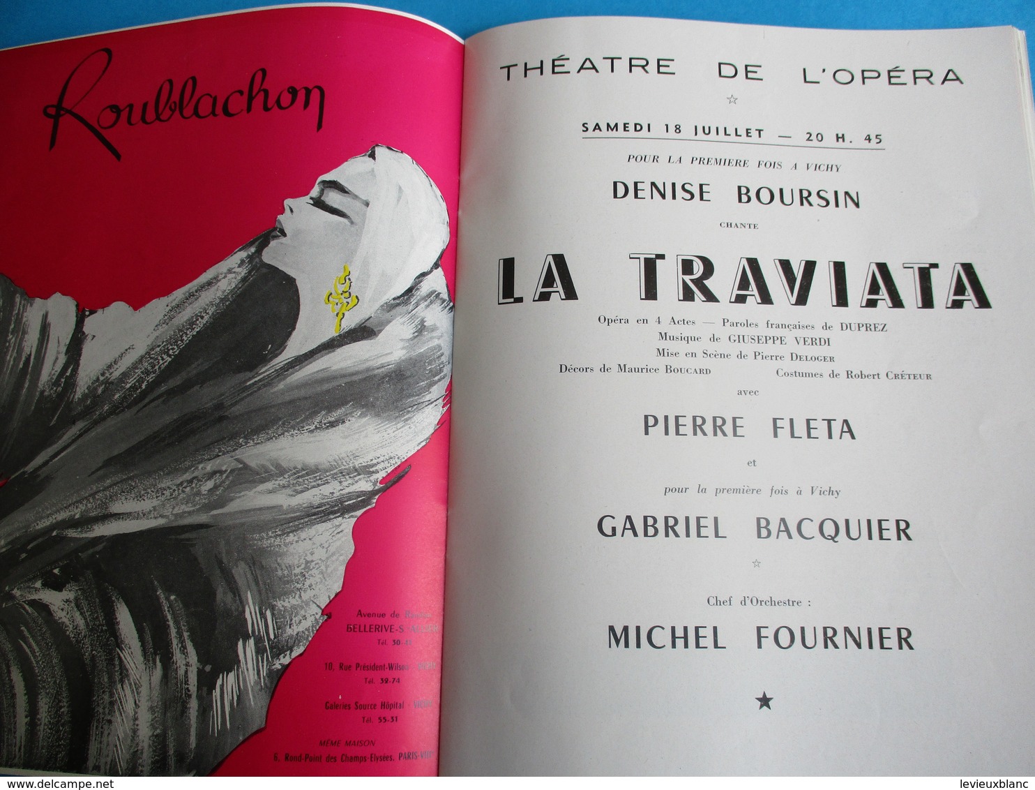 Théâtre Des Fleurs/Grand Casino De VICHY/Saison Artistique/L Daydé, J Rhodes, R Massard,M Lafon, Etc/ 1959    PROG179 - Programma's