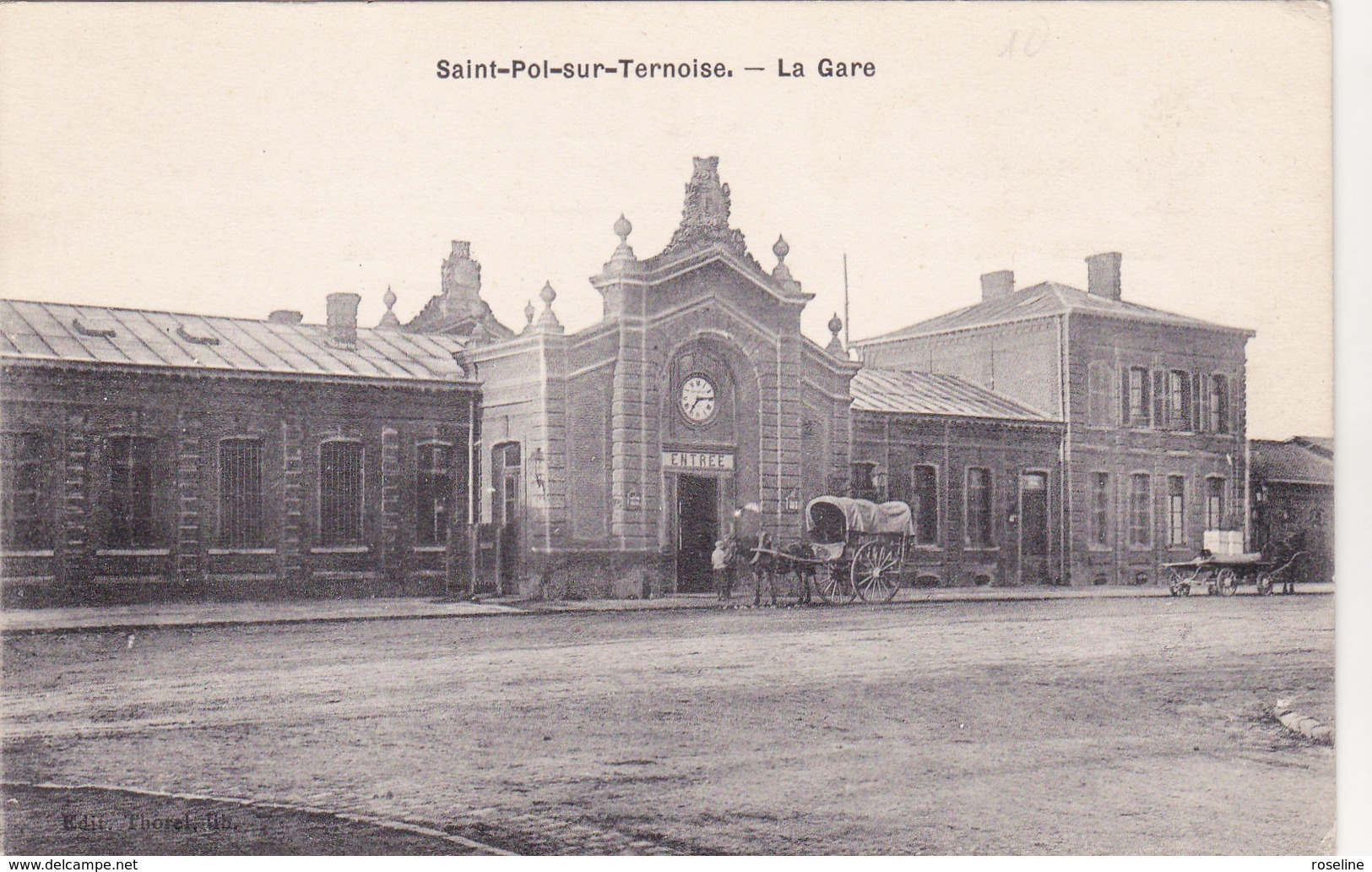 62 SAINT POL SUR TERNOISE -  Gare  - CPA  9x14 N/B  TBE Neuve - Saint Pol Sur Ternoise