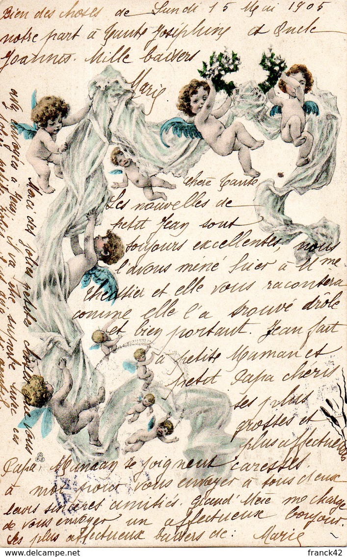 Carte Illustrée. Angelots Volant - Angels