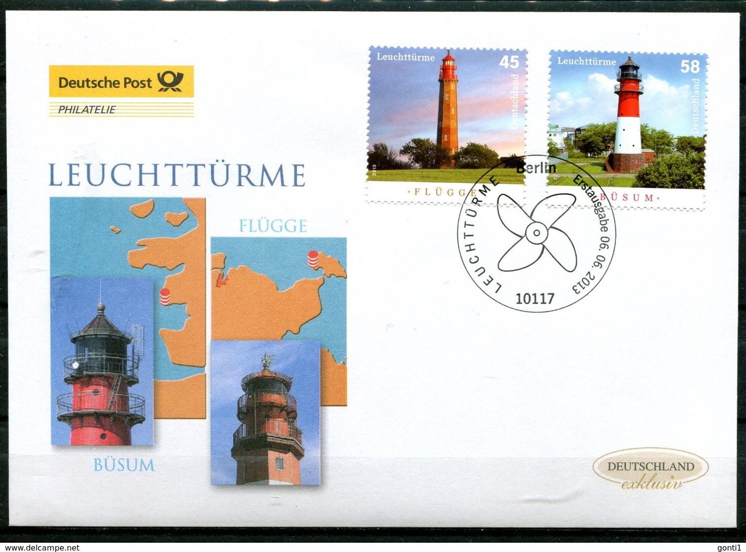 First Day Cover Germany 2013 Mi.Nr.3010/11 FDC "Leuchttürme-Flügge Und Büsum"1 FDC - Leuchttürme