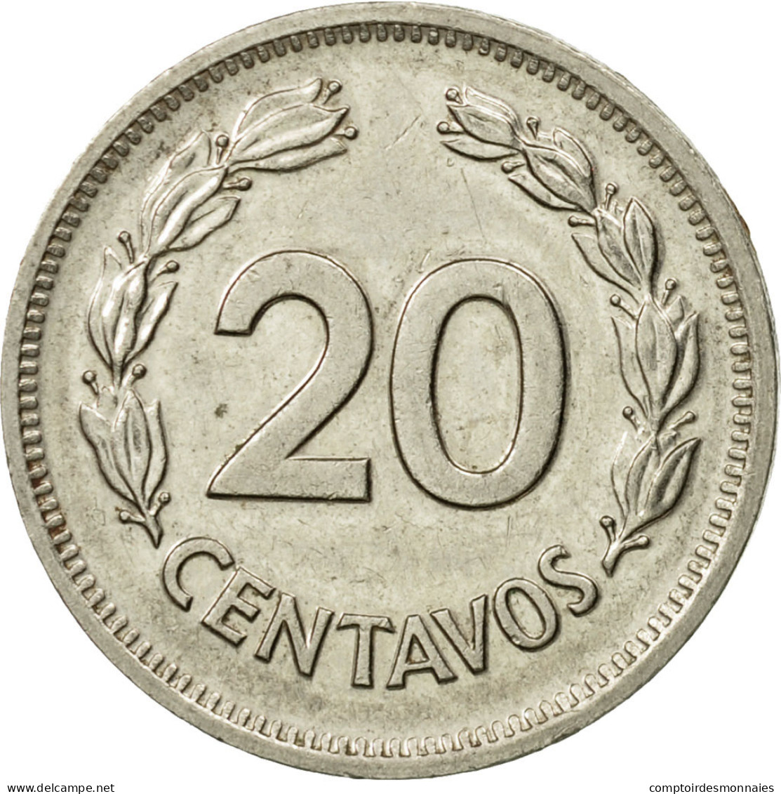 Monnaie, Équateur, 20 Centavos, 1975, TTB, Nickel Plated Steel, KM:77.2a - Equateur