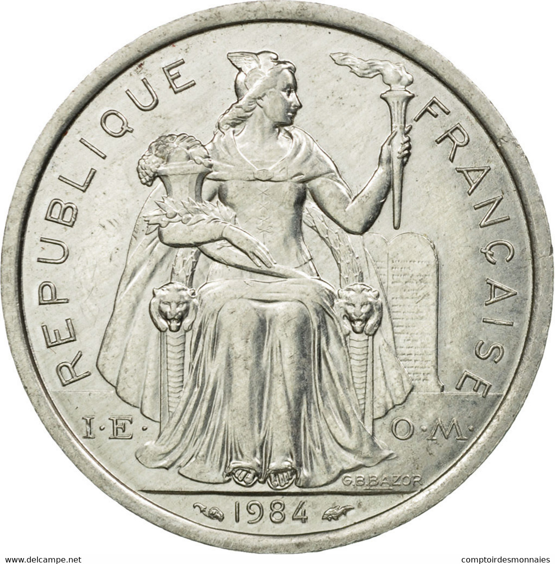 Monnaie, French Polynesia, 2 Francs, 1984, Paris, TTB, Aluminium, KM:10 - Polynésie Française