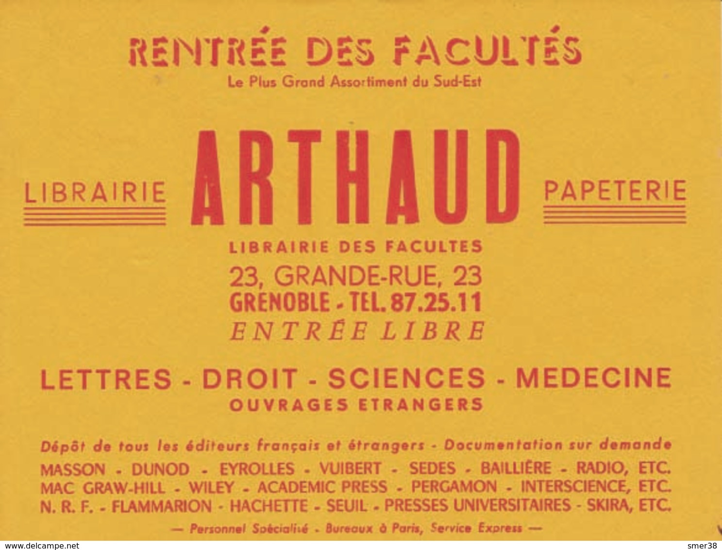 Buvard - Librairie Arthaud - Grande Rue Grenoble - Papeterie