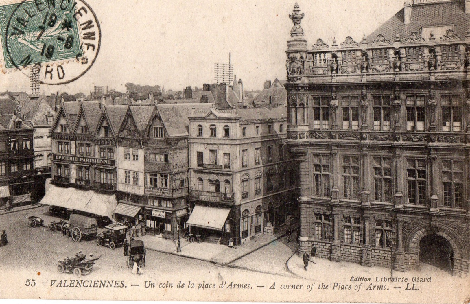 59 Valenciennes - Un Coin De La Place D'armes - Bilingue 1919 - Valenciennes