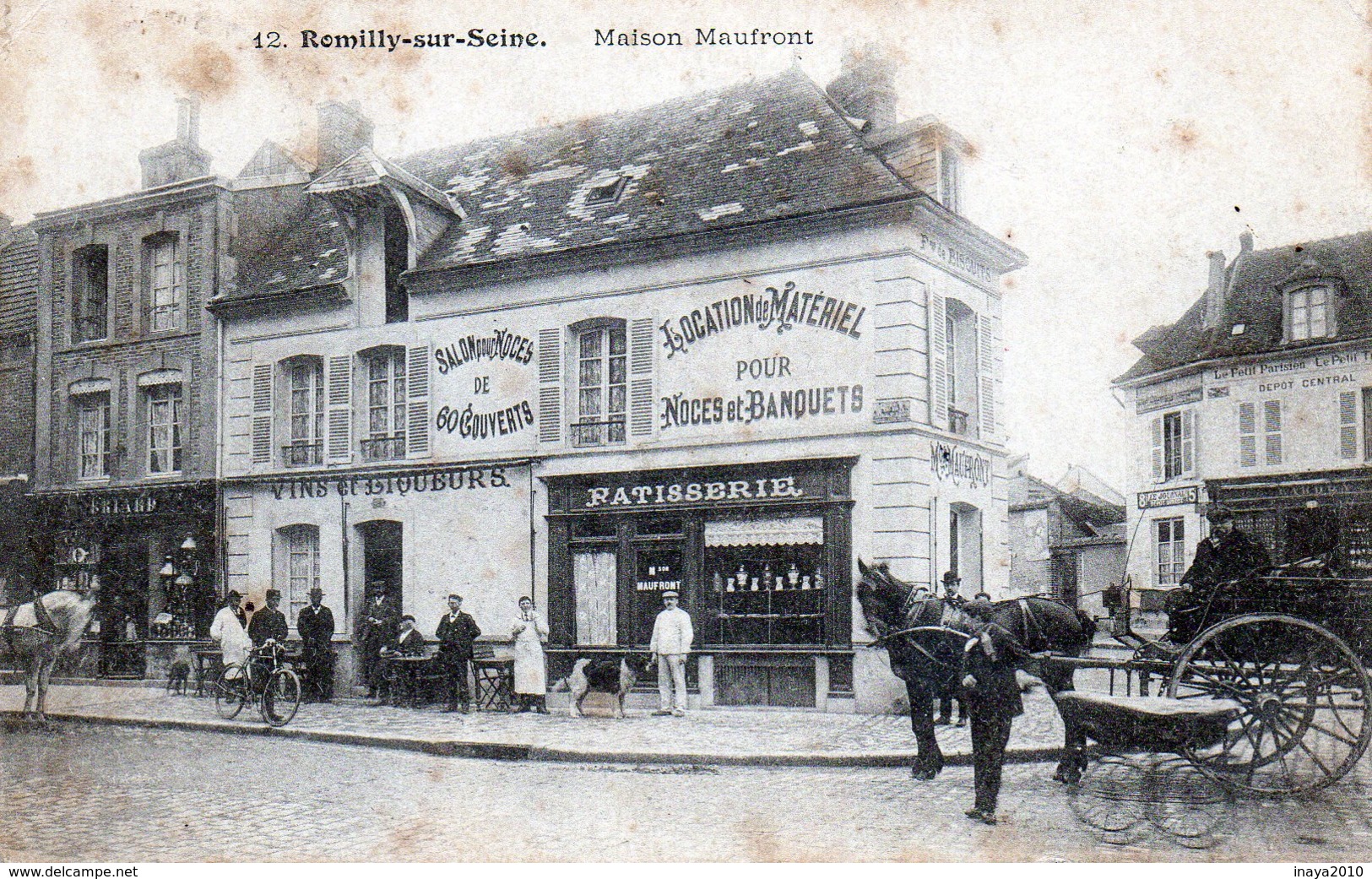 CPA -  10 - ROMILLY-SUR-SEINE - Maison Maufront -  Belle Animation, Attelage, Landau - Romilly-sur-Seine