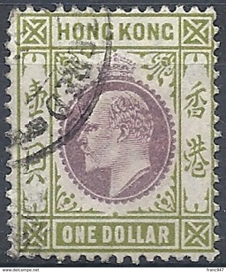 Hong Kong, 1903 King Edward VII, $1 Olive Grn & Lil, Wmk Crown CA # S.G. 72 - Michel 71 - Scott 81  USED - Gebraucht