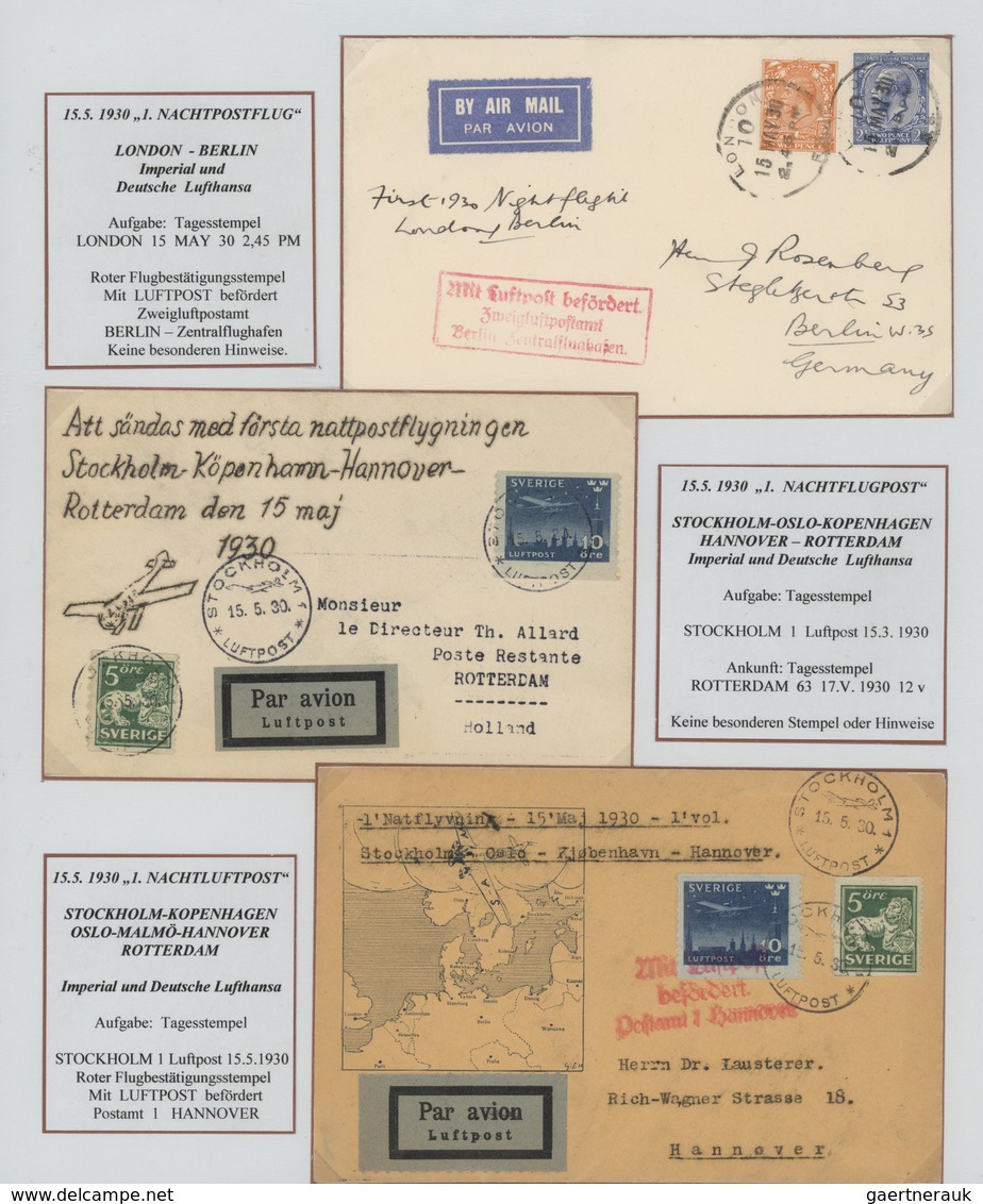 Nachlässe: 1924 - 2012 (ca) Posten Mit Eindrucksvoller Ausstellungssammlung "Befördert Mit Nachtluft - Vrac (min 1000 Timbres)