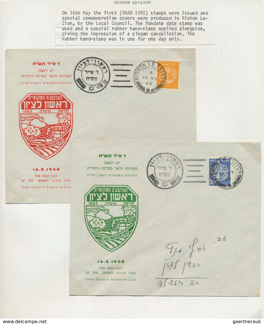 Israel: From 1948 On. INTERIM PERIOD. Big Lot Containing About 98 Semi-official Stamp Issues, Inclus - Covers & Documents