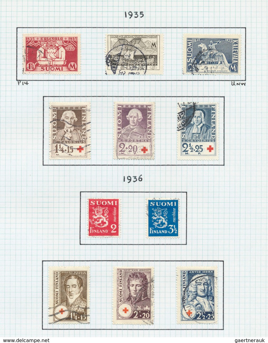 Finnland: 1917/1970, Used Collection On Album Pages, Well Collected Throughout Incl. 1930 Zeppelin S - Unused Stamps