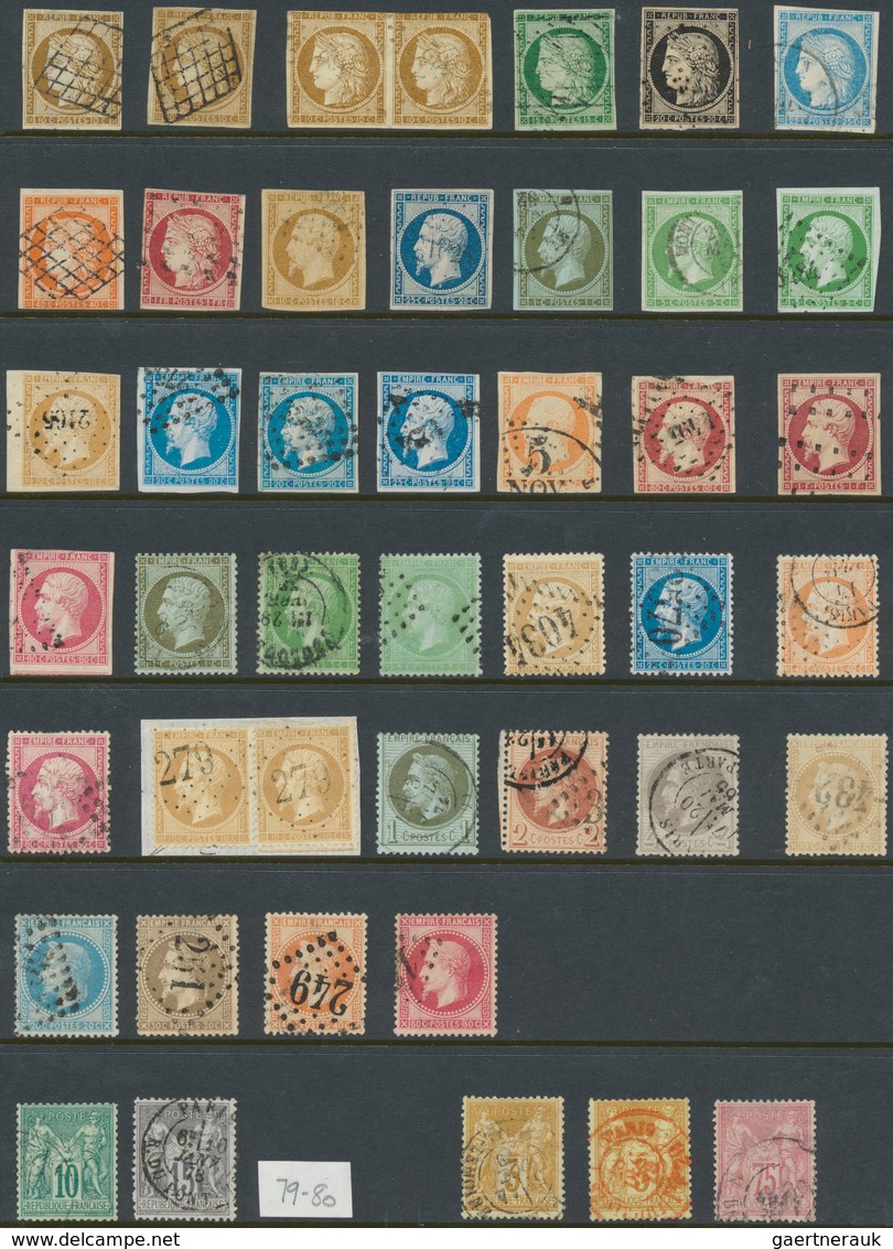 Frankreich: 1849/1900, Used Collection Of Classic And Semi-classic Issues, Varied Condition, Compris - Other & Unclassified