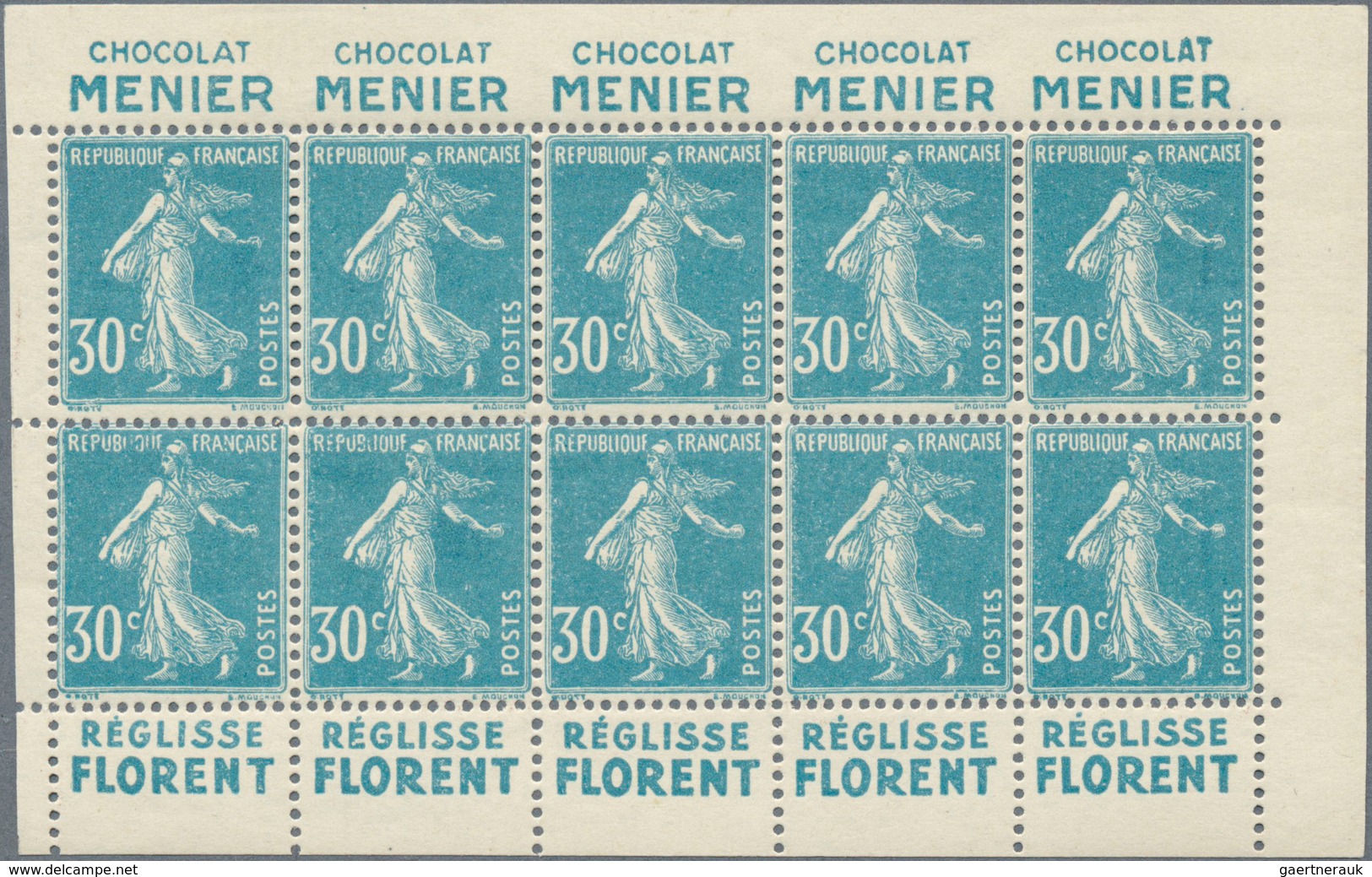 Frankreich - Markenheftchen: 1920s, Semeuse Camee 5c. Yellow, 5c. Green, 30c. Blue, 30c. Red, 40c. O - Otros & Sin Clasificación