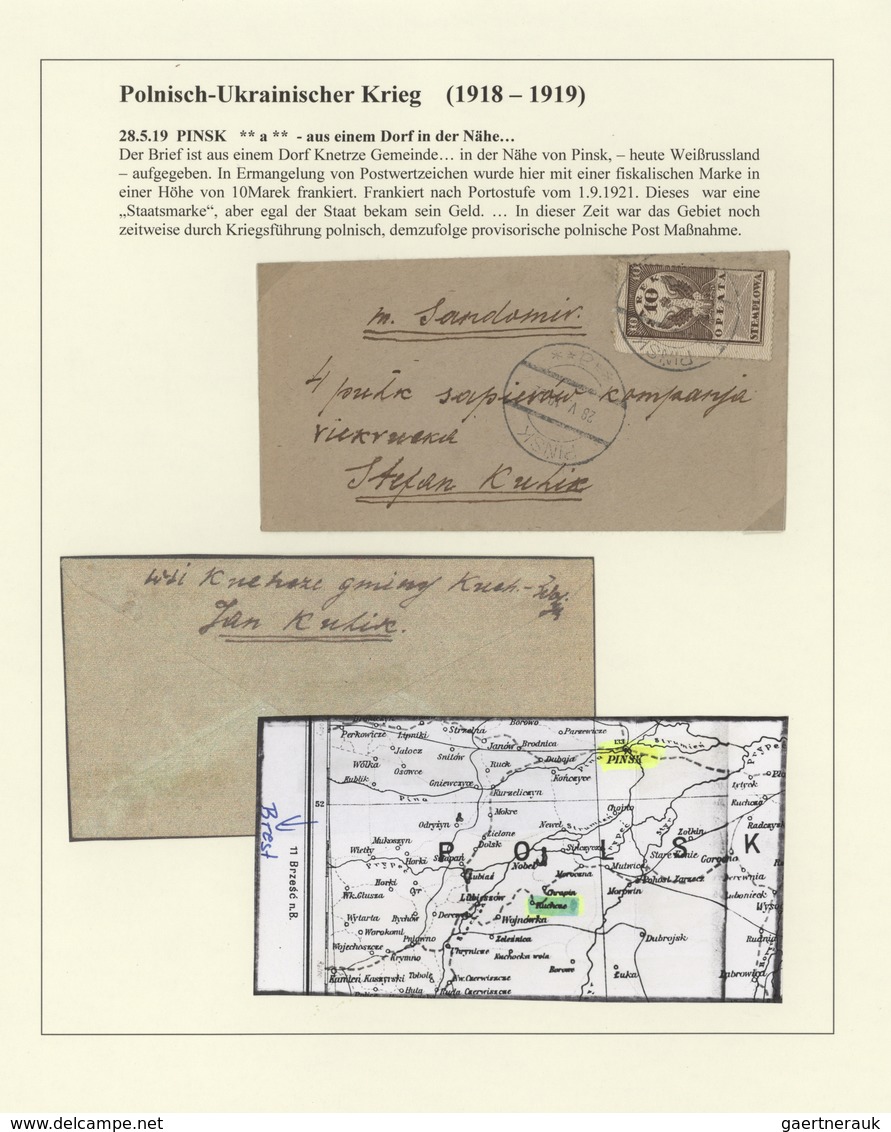 Polen - Besonderheiten: 1918/1924, Collection Of 44 Covers/cards Relating To The 1918/1919 POLISH-UK - Other & Unclassified