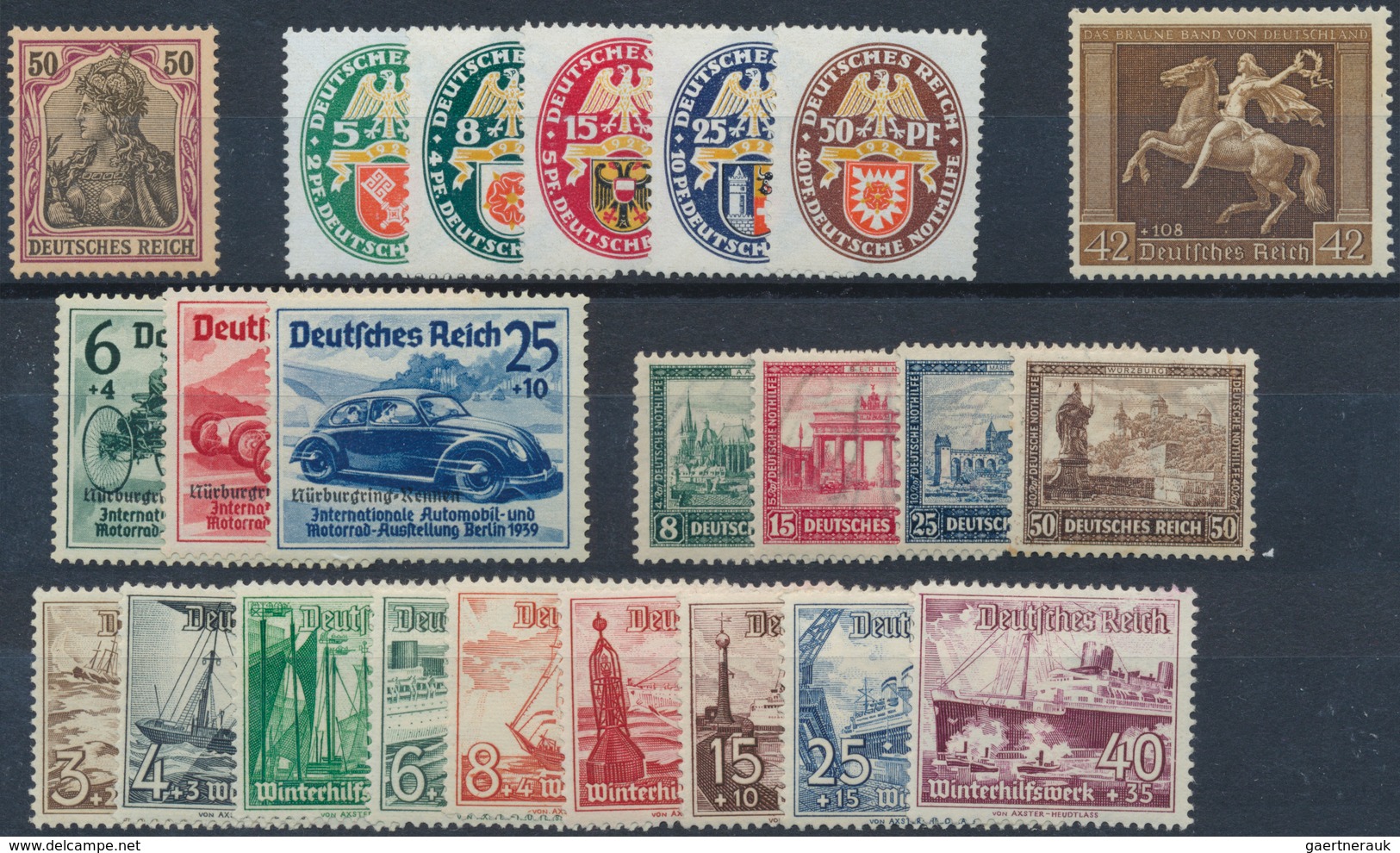 Deutschland: 1902/1952, Meist Postfrisches Steckkartenlot Mit Nur Mittleren Und Besseren Ausgaben, D - Collections